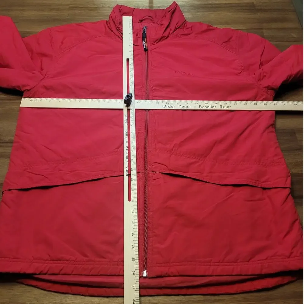 Vintage LL Bean Nylon Full Zip Shell Jacket Hoodie Hoodie Red Mens Large VTG